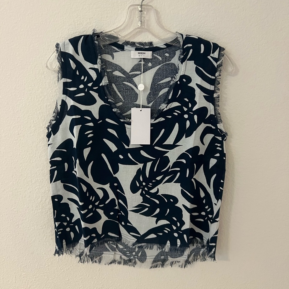 MIKOH Himalayas Frayed Sleeveless Top in Polynesia NWT